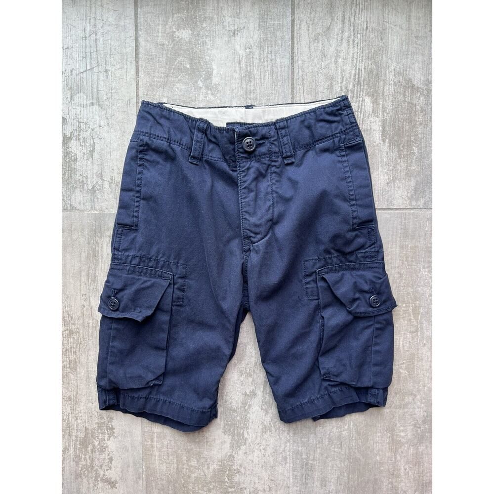 Gap Kids Toddler Boy Cargo Shorts Navy Blue Cotton Summer 7 Slim Casual Everyday